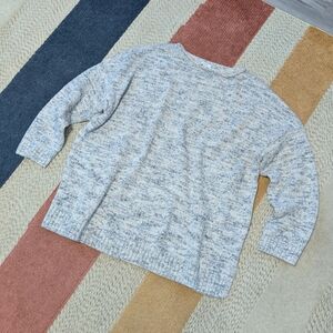 J Jill Pure Jill Cozy Pullover Knit Sweater Marled Blue White Plus Size 2X